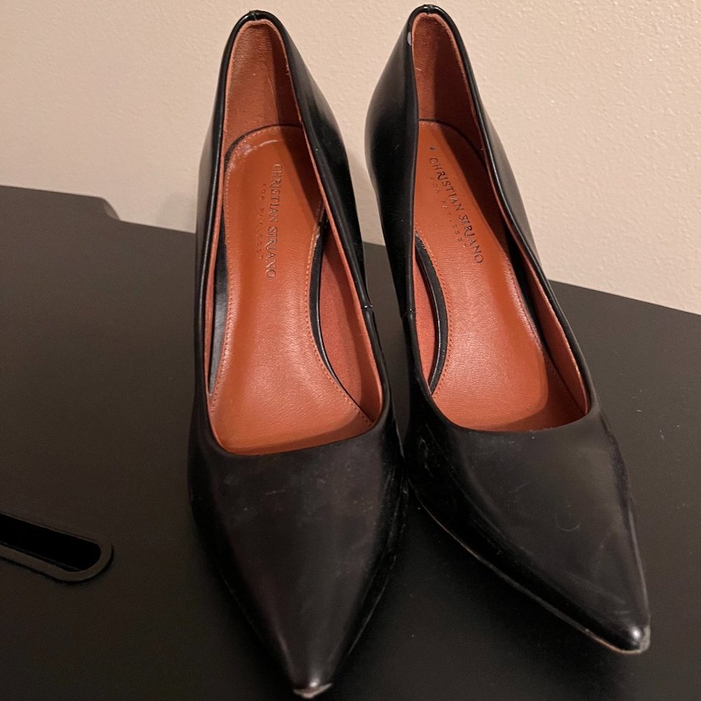 Black Leather High Heels